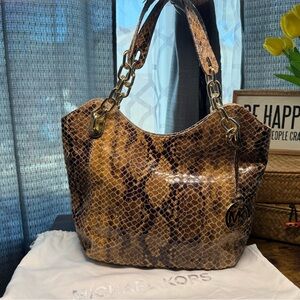 Michael Kors Brown Snake Print Women's Bag
